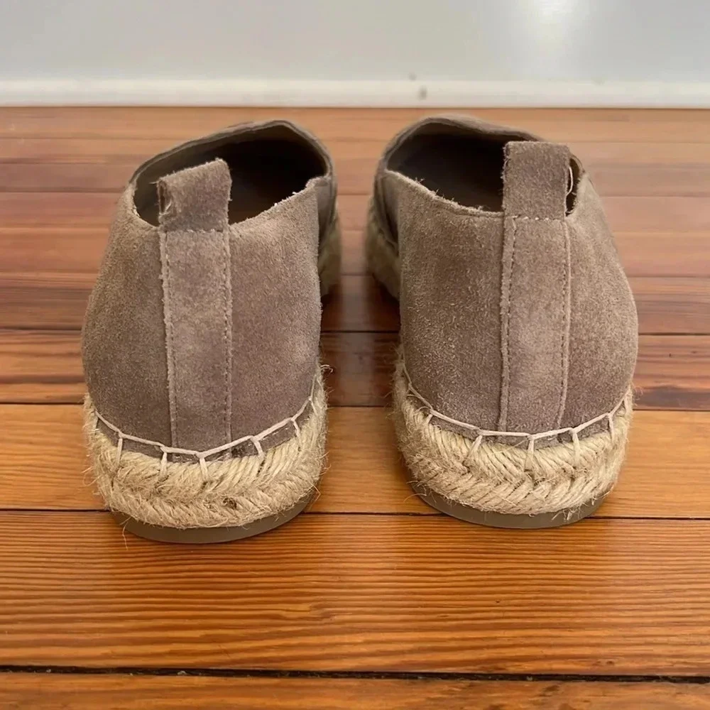 Crown Vintage Leather Casual Espadrilles in NeutralTaupe - Size 8.5